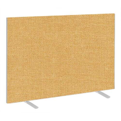 Impulse Plus Oblong 1200/1500 Floor Free Standing Screen Beige Fabric Light Grey Edges