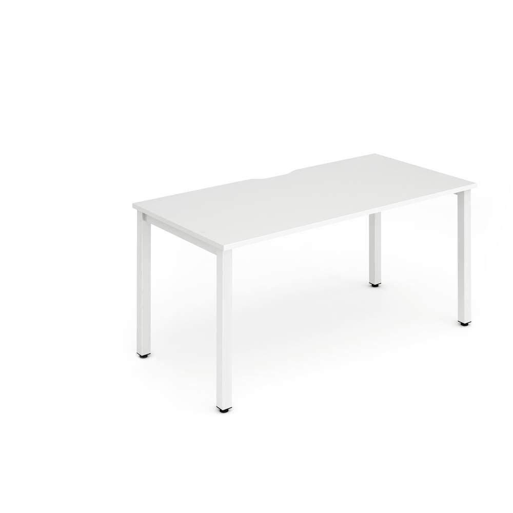 Evolve Plus 1600mm Single Starter Desk White Top White Frame