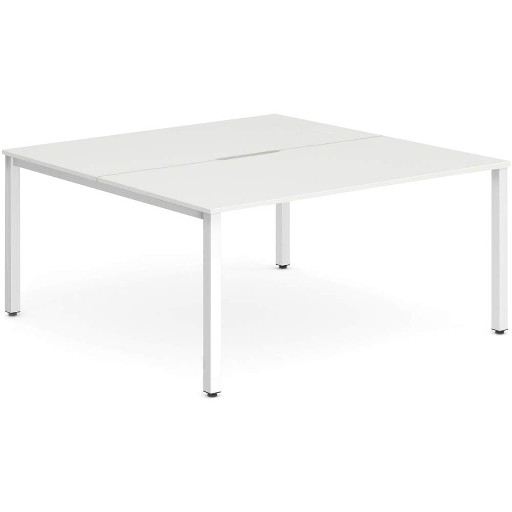 Evolve Plus 1600mm B2B 2 Person Desk White Top White Frame