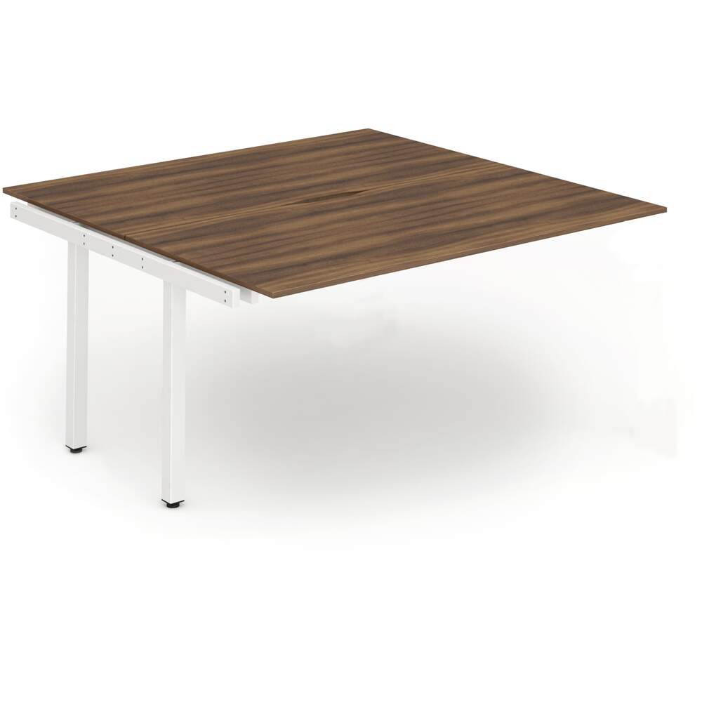 Evolve Plus 1600mm B2B Ext Kit Walnut Top White Frame