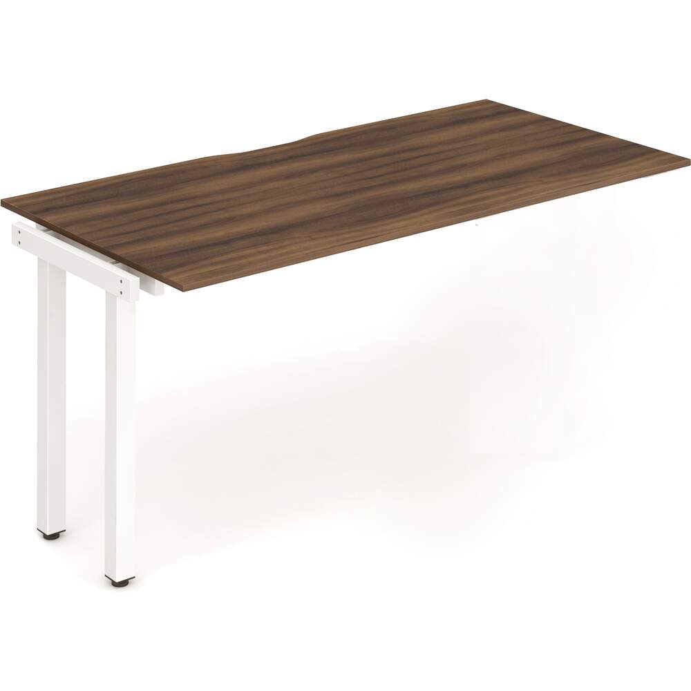 Evolve Plus 1400mm Single Row Ext Kit Walnut Top White Frame