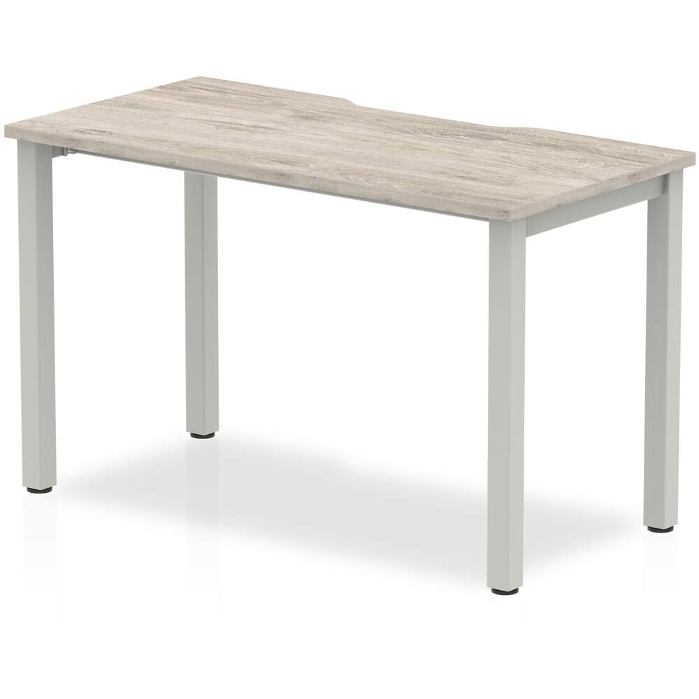 Evolve Plus 1200mm Single Starter Desk Grey Oak Top Silver Frame