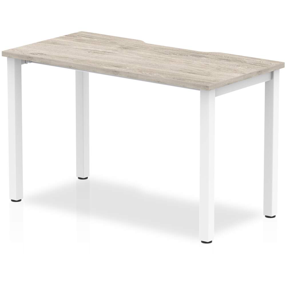 Evolve Plus 1200mm Single Starter Desk Grey Oak Top White Frame