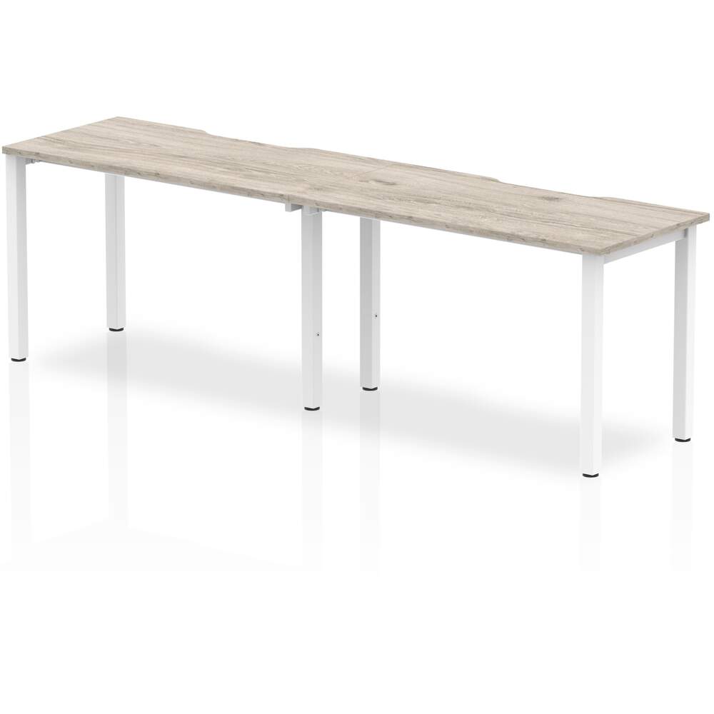 Evolve Plus 1200mm Single Row 2 Person Desk Grey Oak Top White Frame