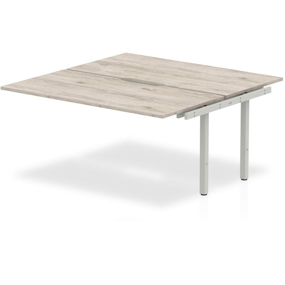 Evolve Plus 1200mm B2B Ext Kit Grey Oak Top Silver Frame