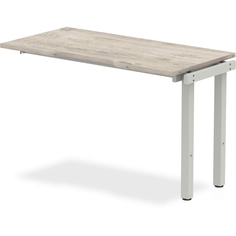 Evolve Plus 1200mm Single Row Ext Kit Grey Oak Top Silver Frame