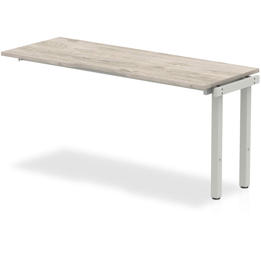 Evolve Plus 1600mm Single Row Ext Kit Grey Oak Top Silver Frame