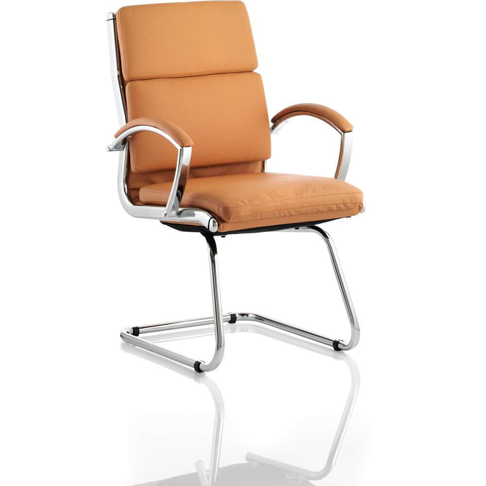 Classic Cantilever Chair Tan With Arms