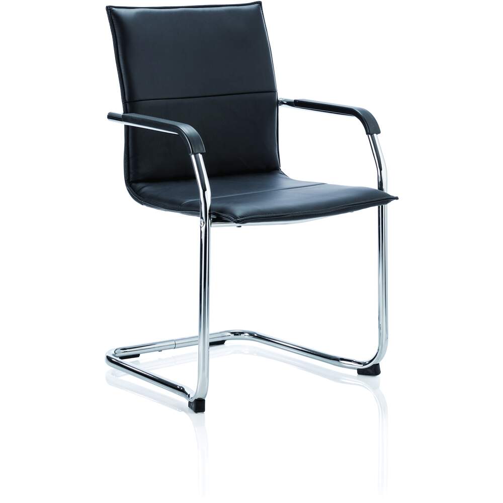 Echo Cantilever Chair Black Bonded Leather With Arms