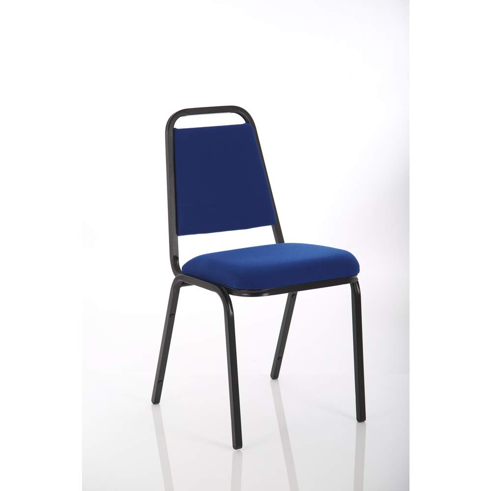 Banqueting Stacking Visitor Chair Black Frame Blue Fabric