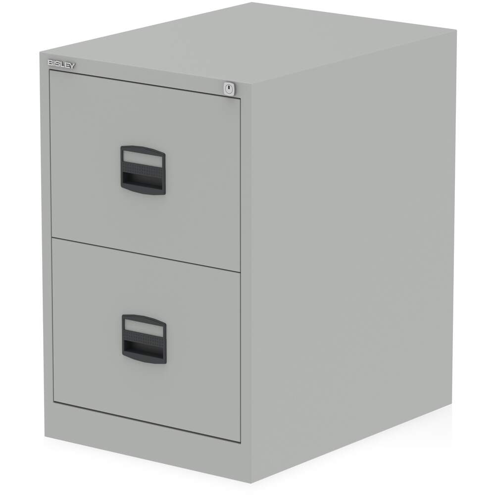 Qube by Bisley 2 Drawer Filing Cabinet Goose Grey