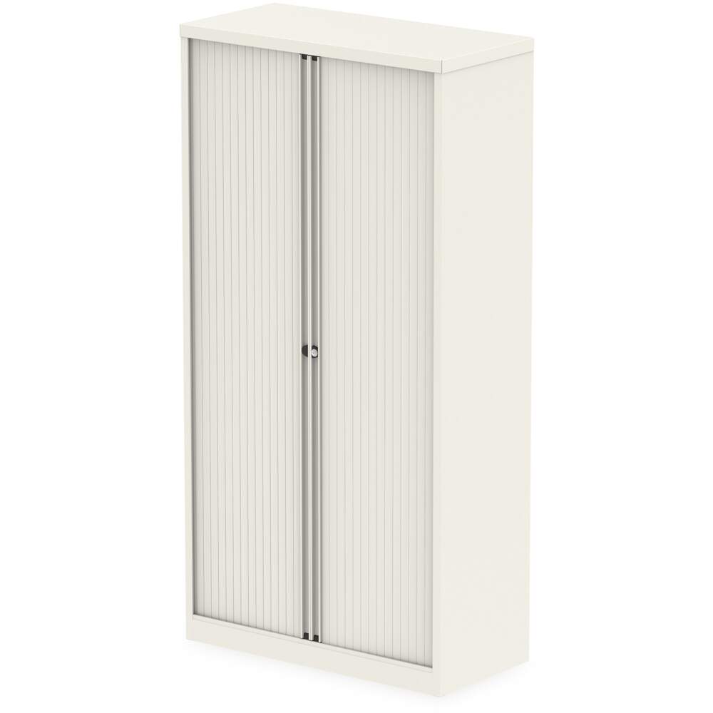 Qube by Bisley 2000mm Side Tambour CupBoard Chalk White No Shelves