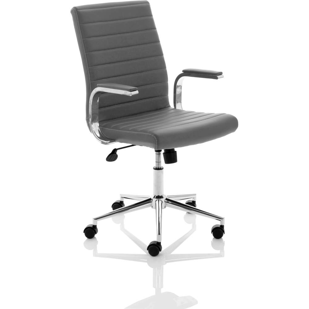 Ezra Executive Grey Leather Chair