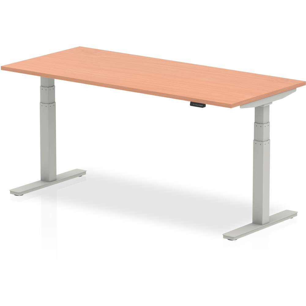 Air 1800 x 800mm Height Adjustable Desk Beech Top Silver Leg