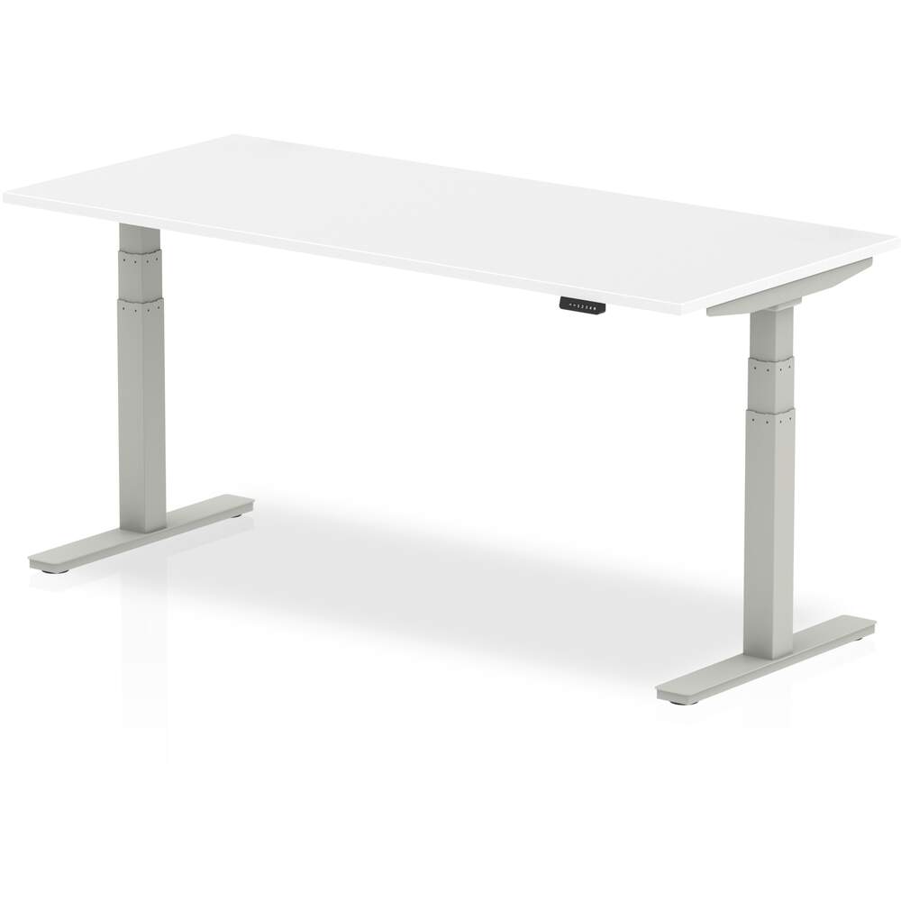 Air 1800 x 800mm Height Adjustable Desk White Top Silver Leg