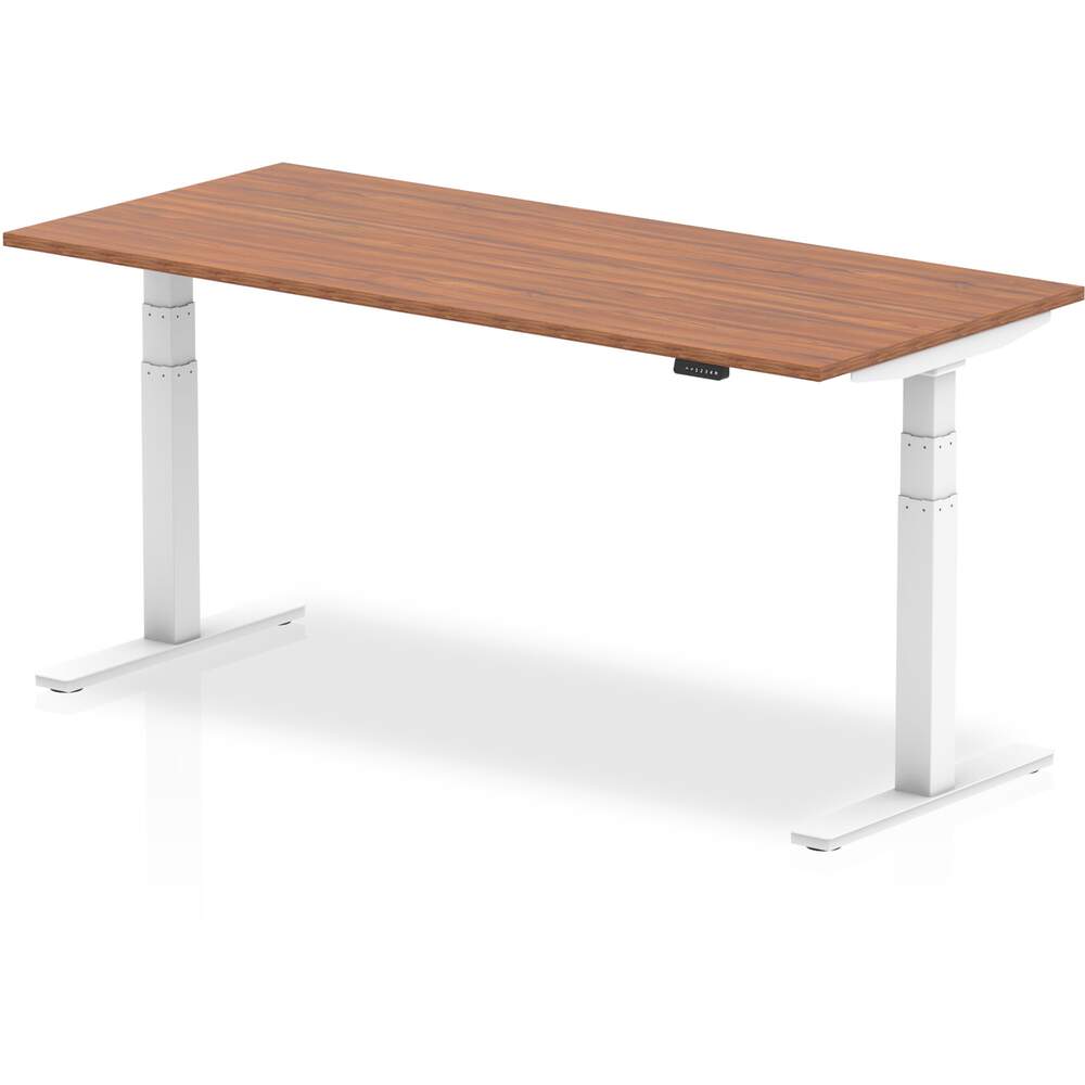 Air 1800 x 800mm Height Adjustable Desk Walnut Top White Leg