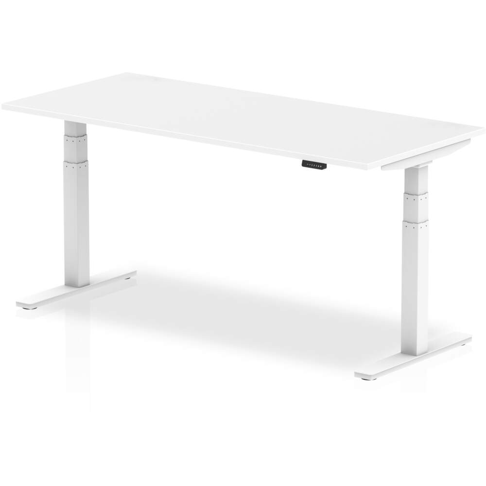 Air 1800 x 800mm Height Adjustable Desk White Top White Leg