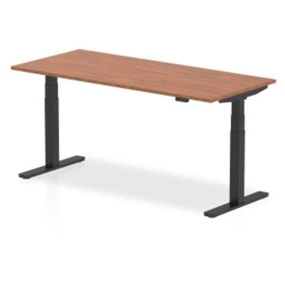 Air 1800 x 800mm Height Adjustable Desk Walnut Top Black Leg