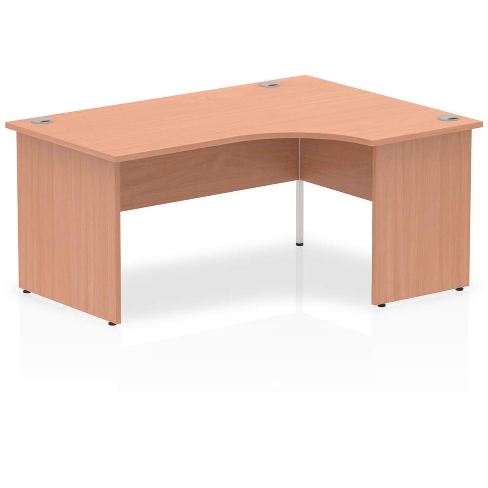 Impulse 1600mm Right Crescent Desk Beech Top Panel End Leg