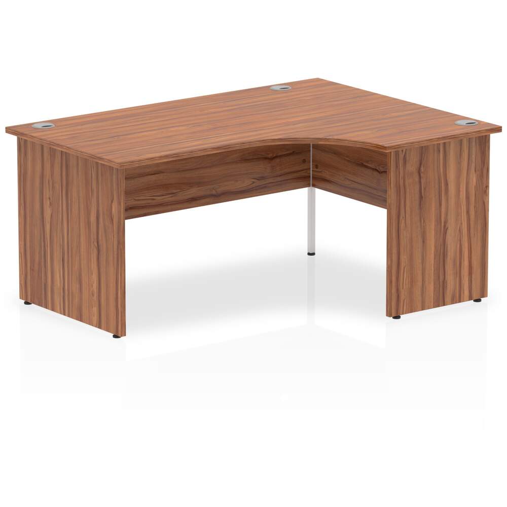 Impulse 1600mm Right Crescent Desk Walnut Top Panel End Leg