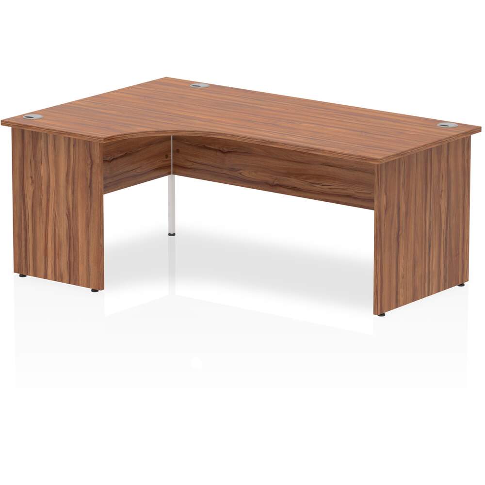 Impulse 1800mm Left Crescent Desk Walnut Top Panel End Leg