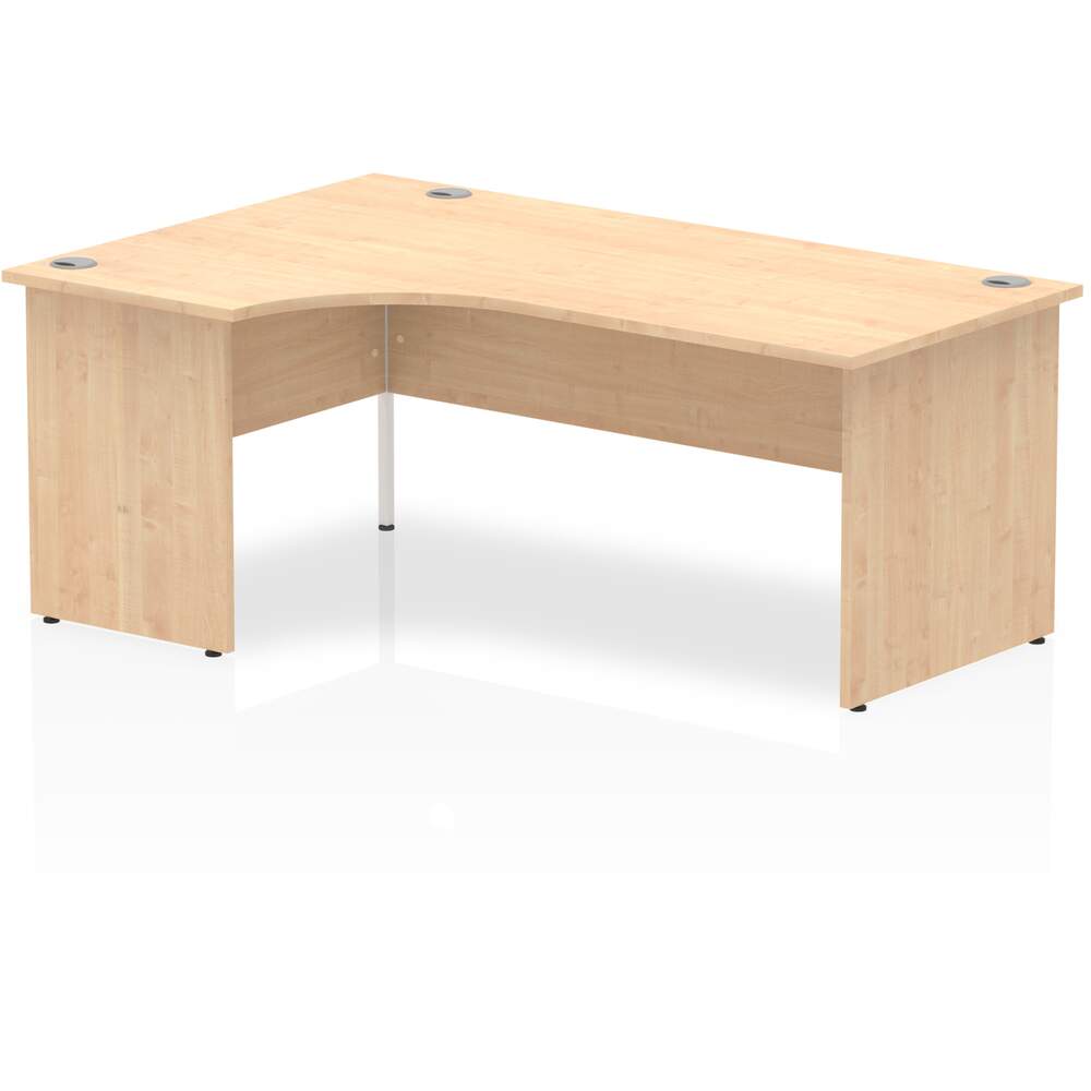 Impulse 1800mm Left Crescent Desk Maple Top Panel End Leg