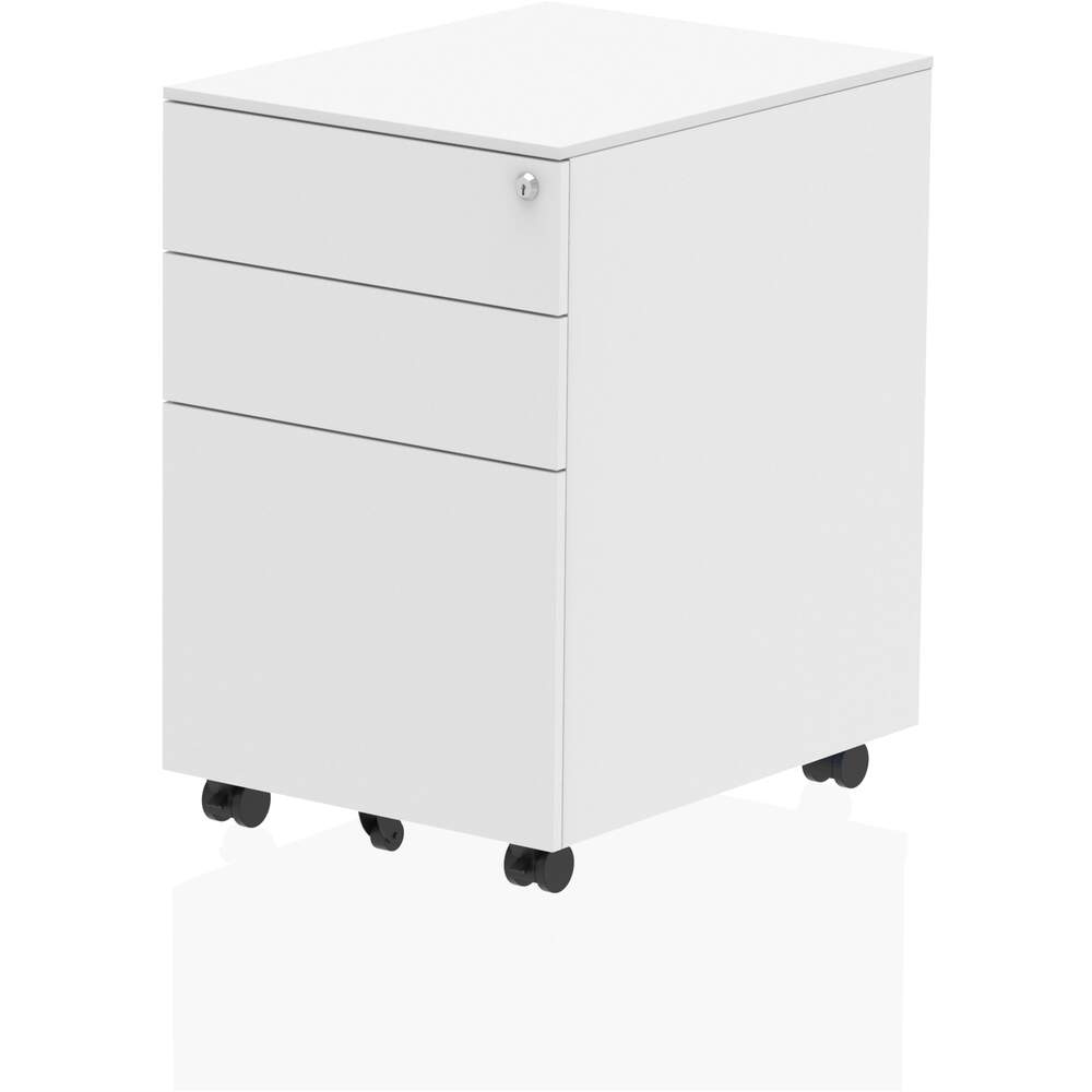 Steel Mobile Pedestal White