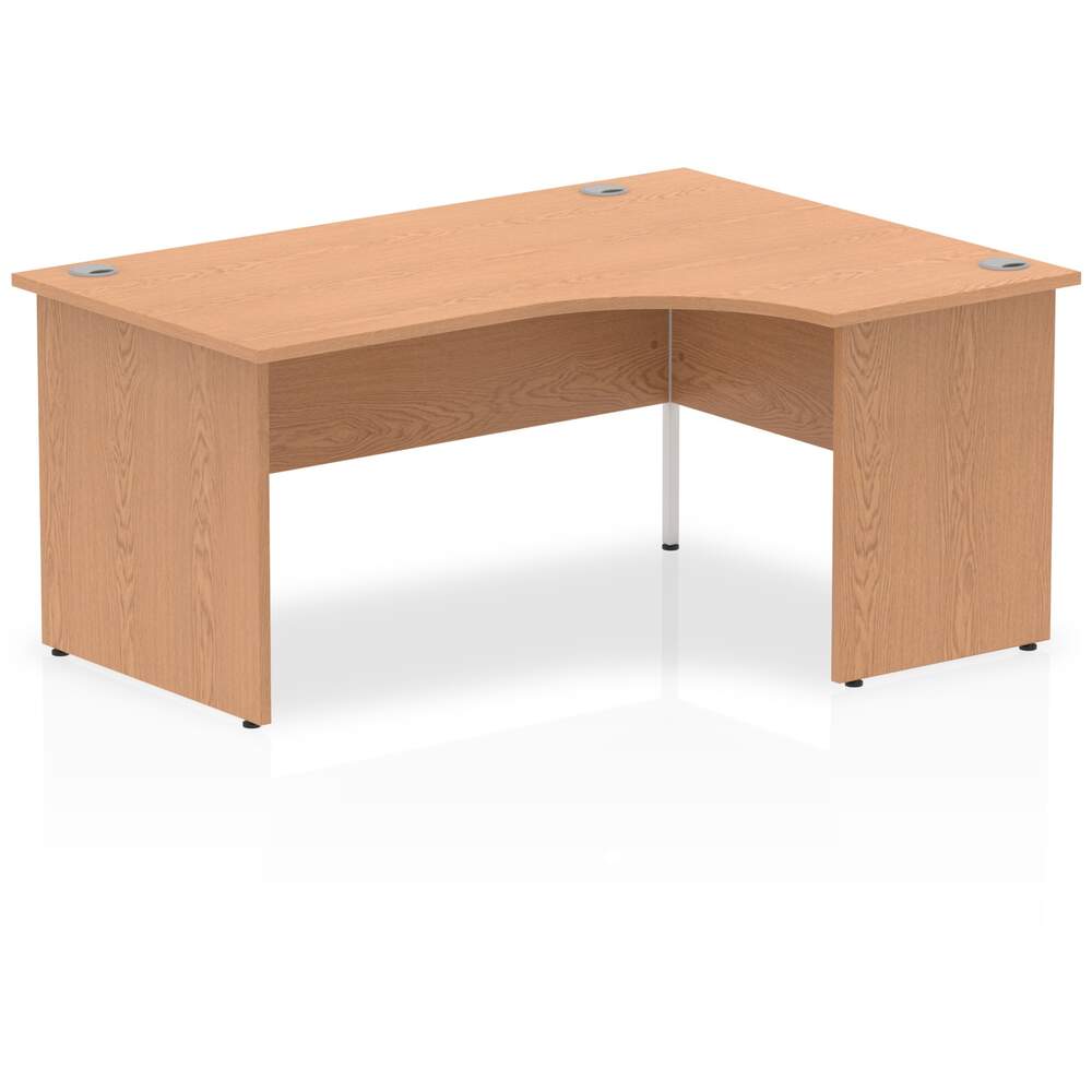 Impulse 1600mm Right Crescent Desk Oak Top Panel End Leg