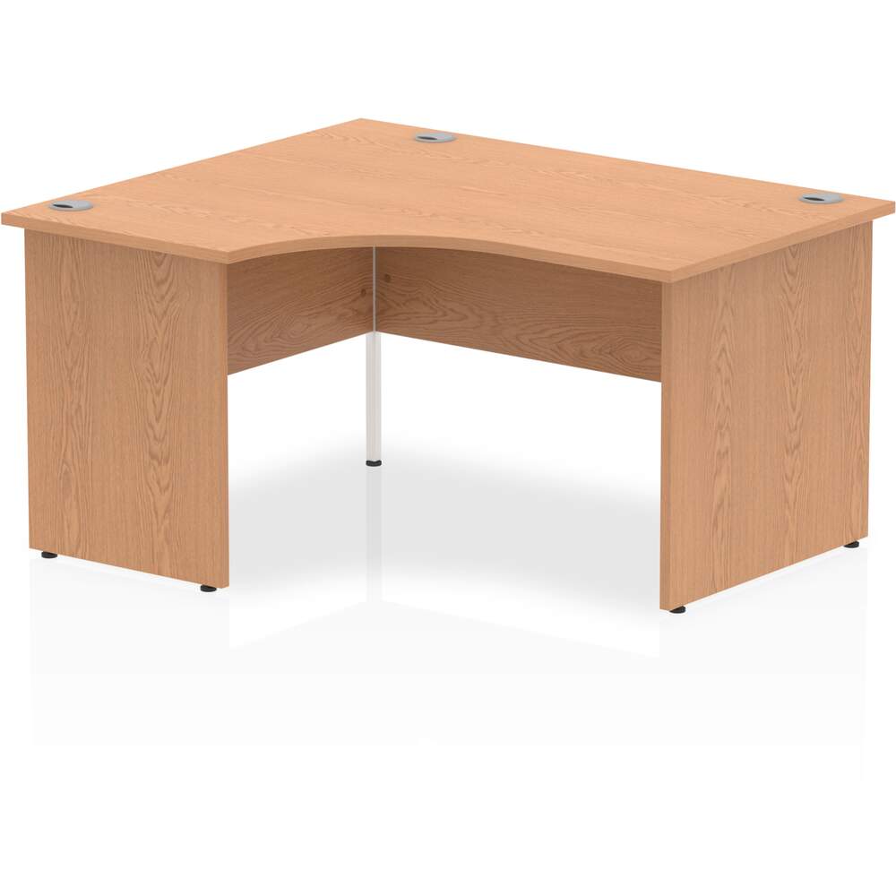 Impulse 1400mm Left Crescent Desk Oak Top Panel End Leg