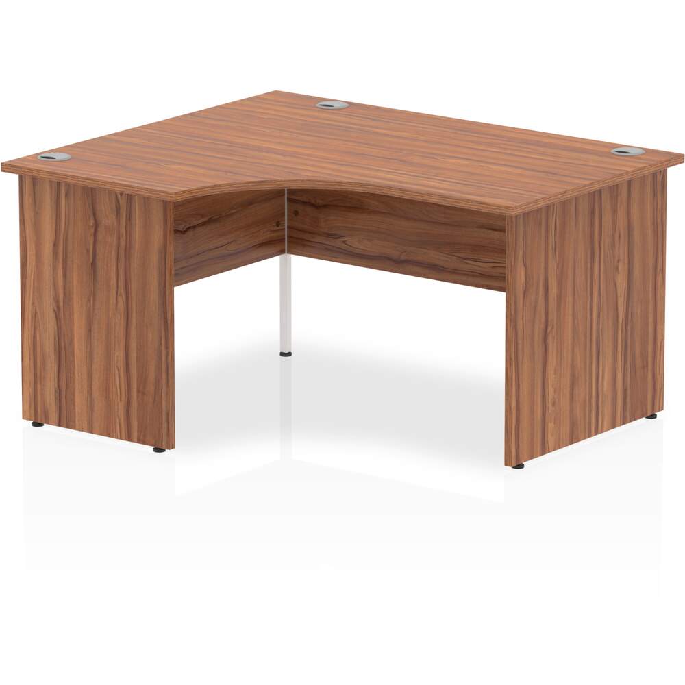 Impulse 1400mm Left Crescent Desk Walnut Top Panel End Leg