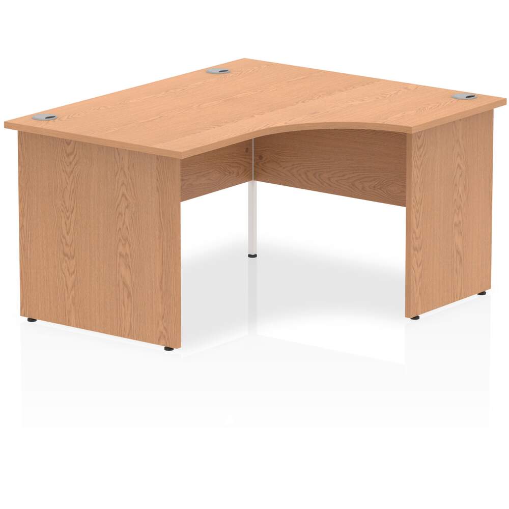 Impulse 1400mm Right Crescent Desk Oak Top Panel End Leg