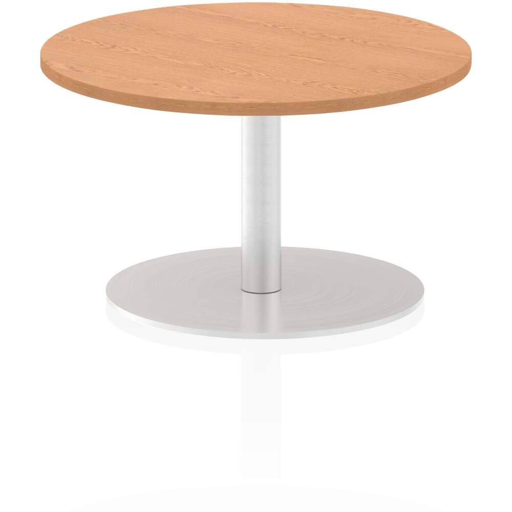 Italia 600mm Poseur Round Table Oak Top 475mm High Leg