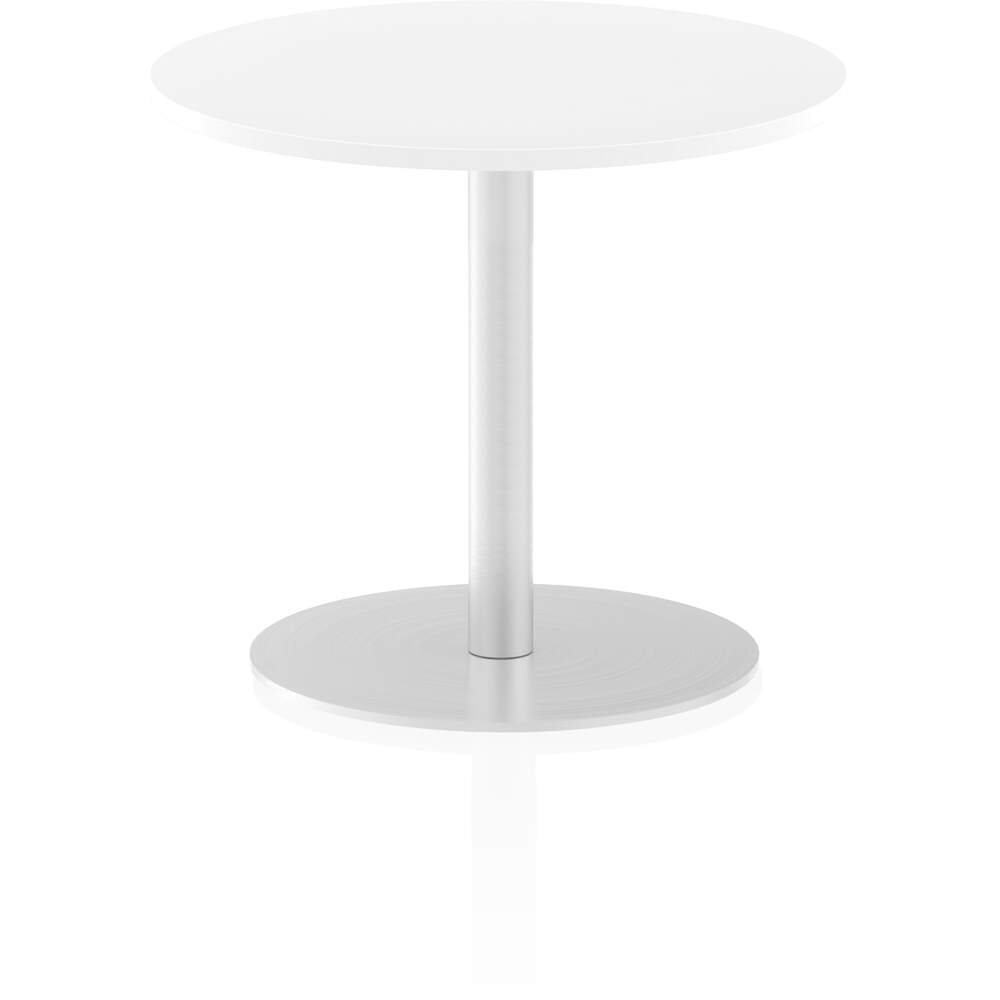 Italia 600mm Poseur Round Table White Top 725mm High Leg