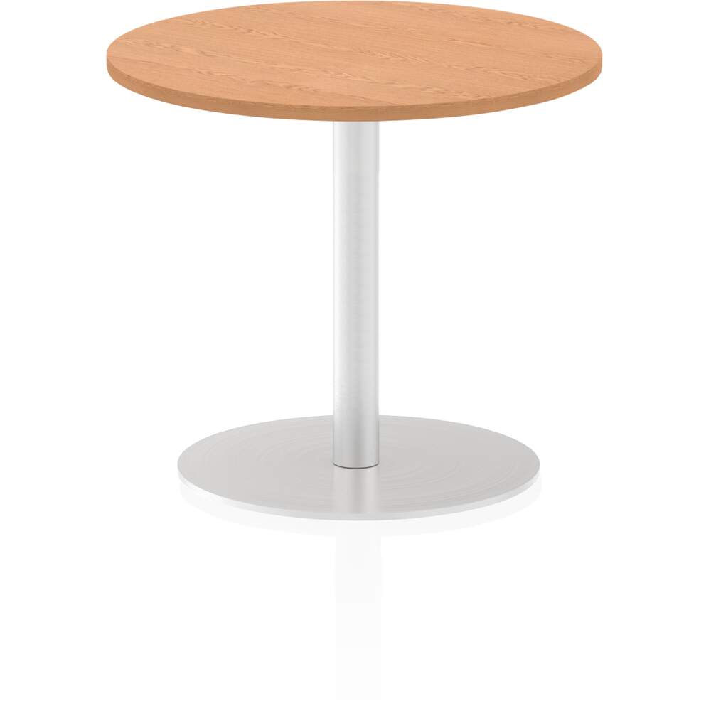 Italia 600mm Poseur Round Table Oak Top 725mm High Leg