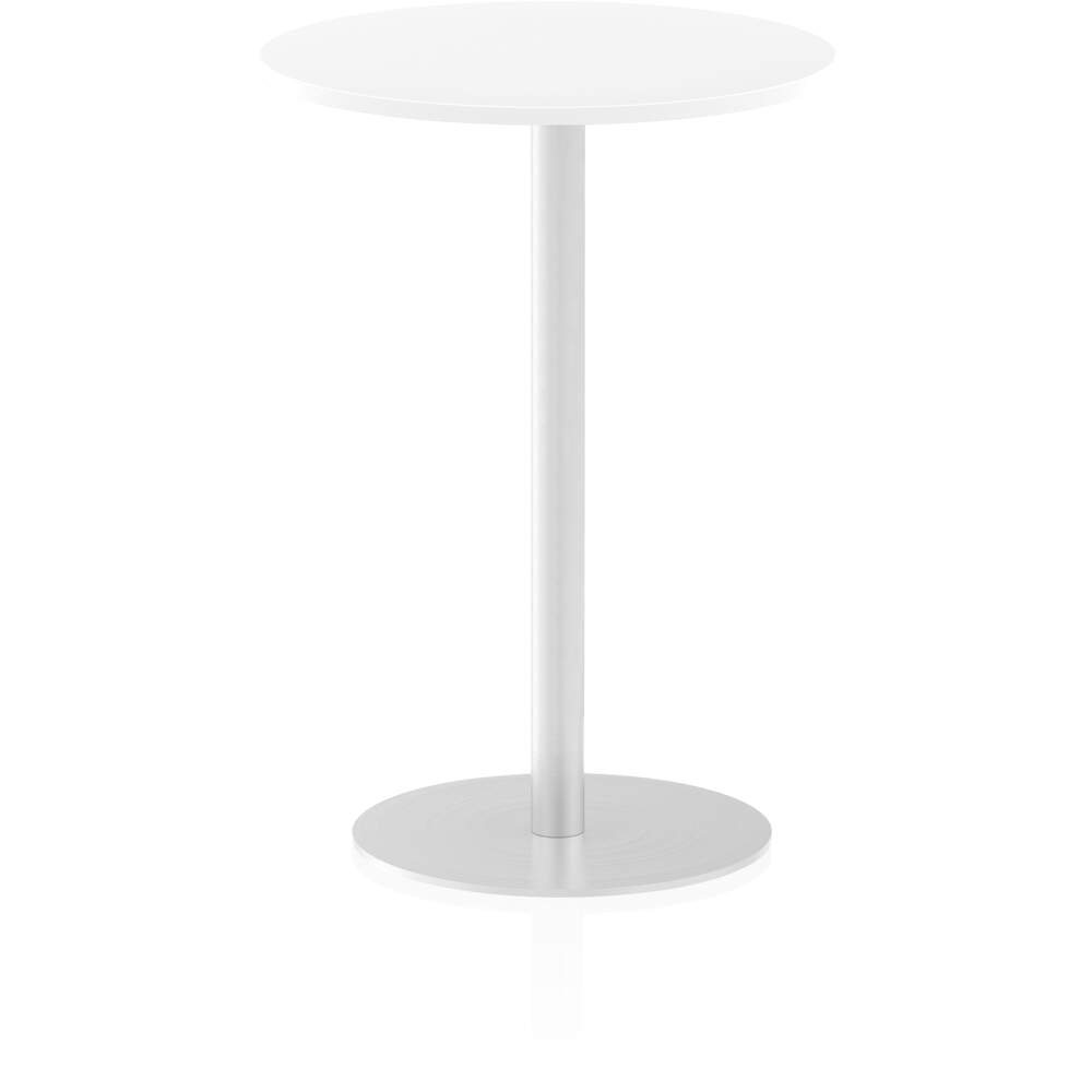 Italia 600mm Poseur Round Table White Top 1145mm High Leg