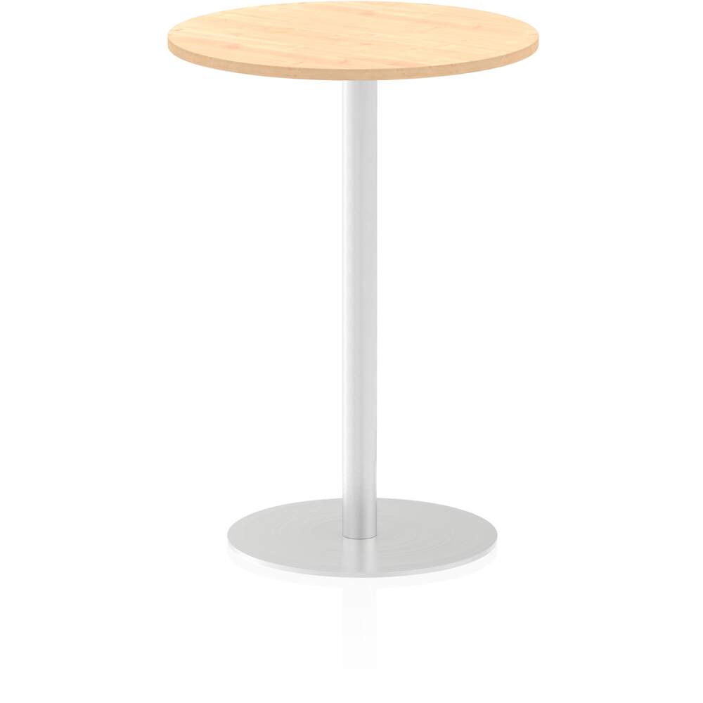 Italia 600mm Poseur Round Table Maple Top 1145mm High Leg