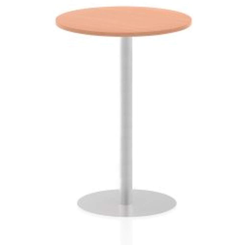 Italia 800mm Poseur Round Table Beech Top 1145mm High Leg