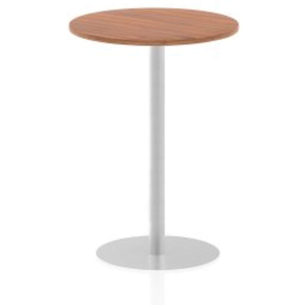 Italia 800mm Poseur Round Table Walnut Top 1145mm High Leg