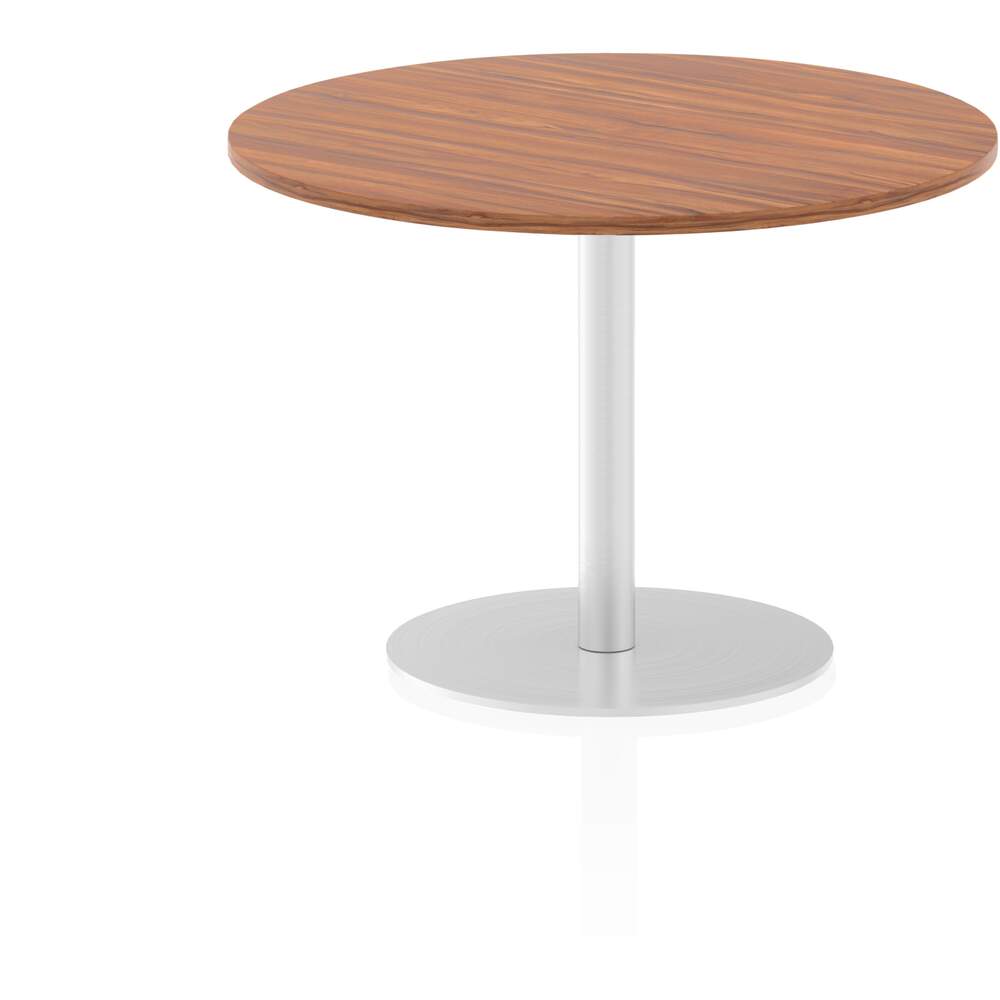 Italia 1000mm Poseur Round Table Walnut Top 725mm High Leg