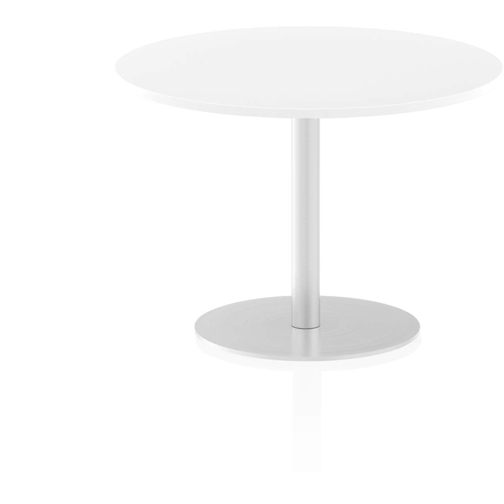 Italia 1000mm Poseur Round Table White Top 725mm High Leg