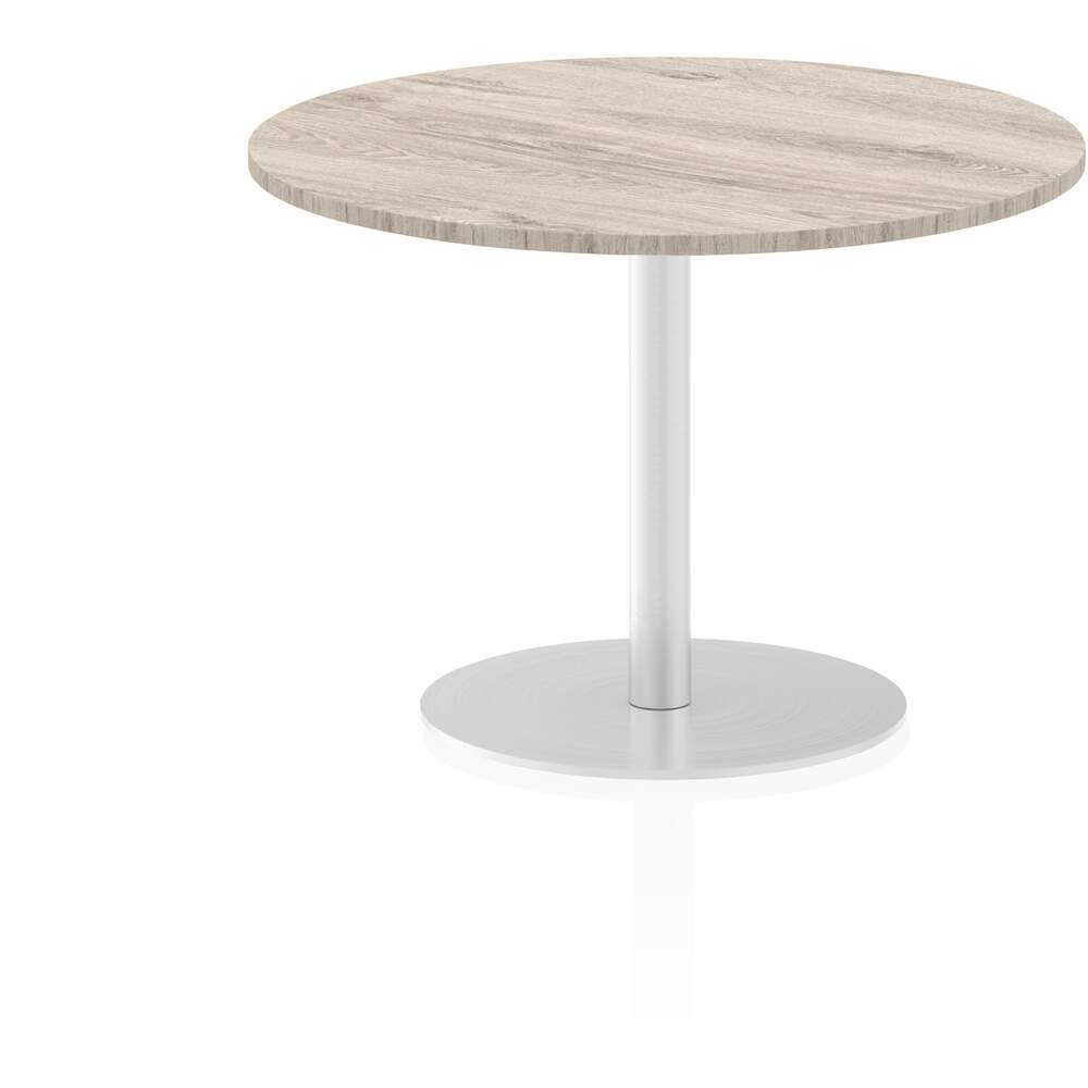 Italia 1000mm Poseur Round Table Grey Oak Top 725mm High Leg