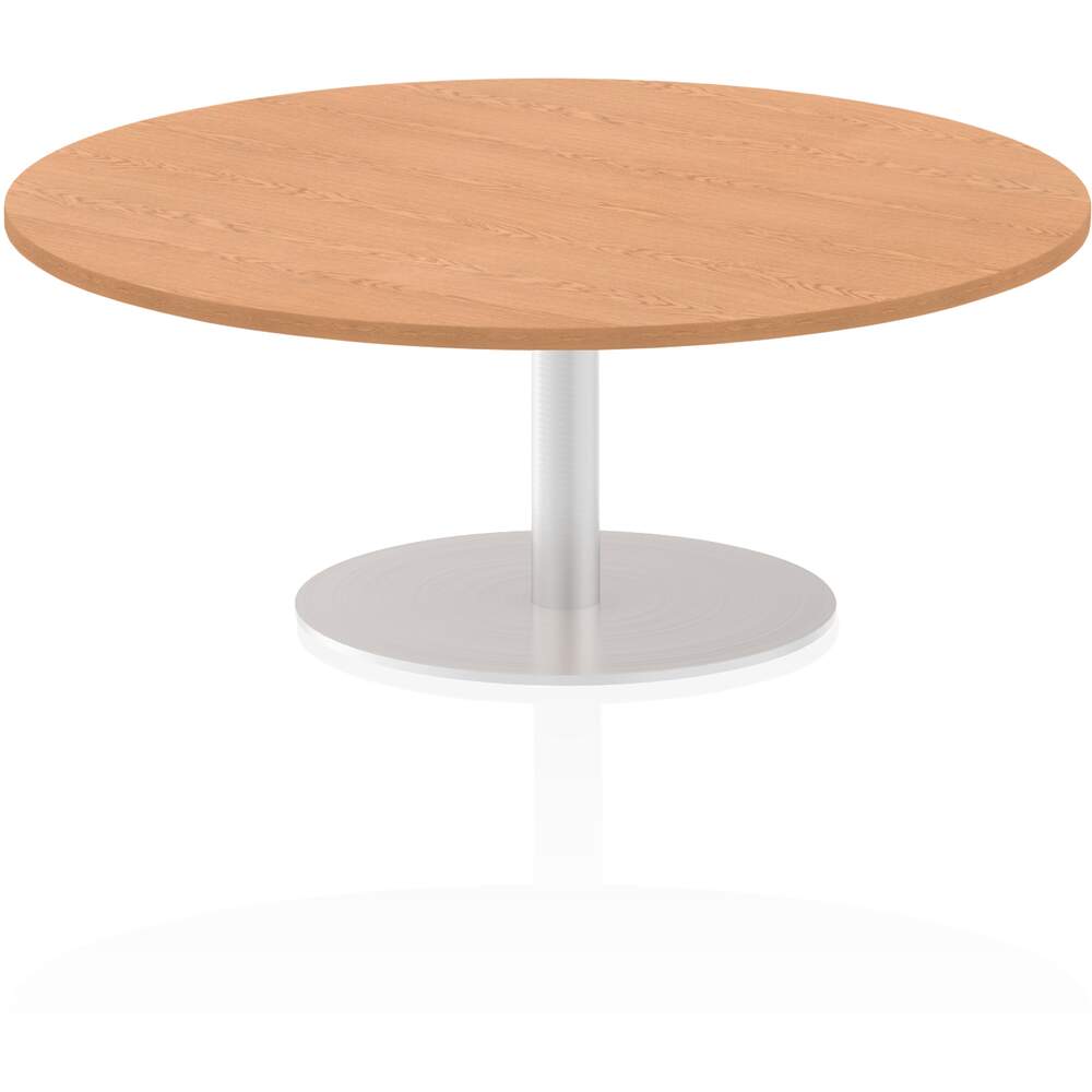 Italia 1200mm Poseur Round Table Oak Top 475mm High Leg