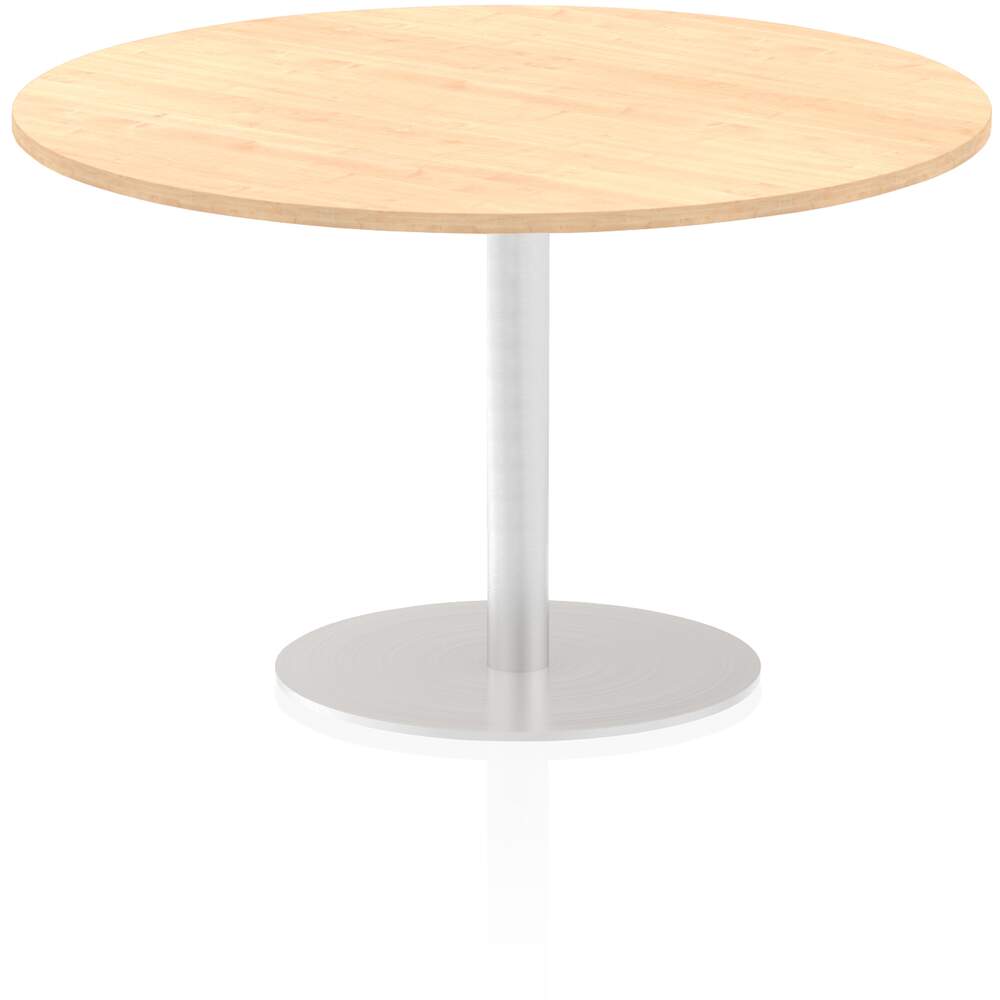 Italia 1200mm Poseur Round Table Maple Top 725mm High Leg