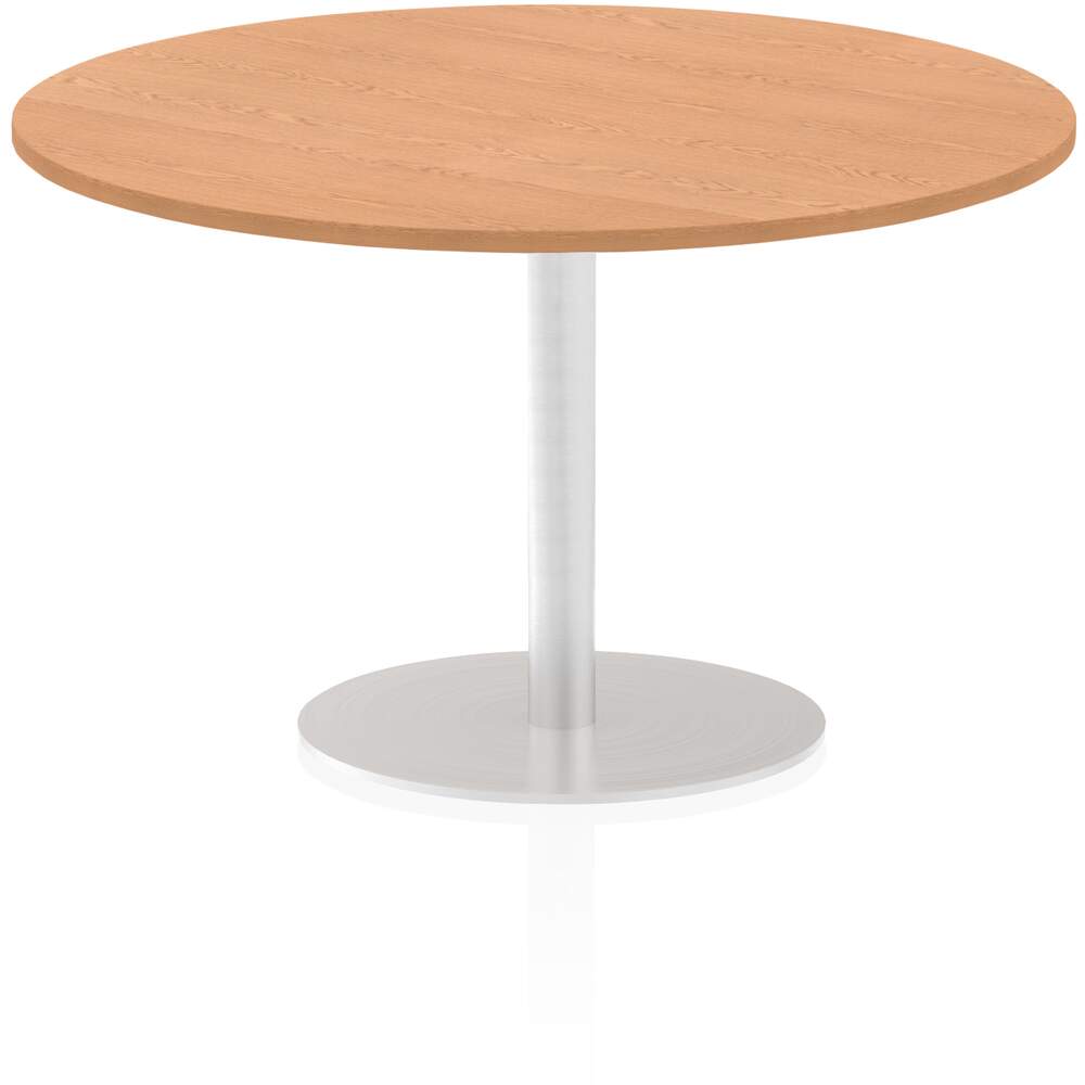 Italia 1200mm Poseur Round Table Oak Top 725mm High Leg