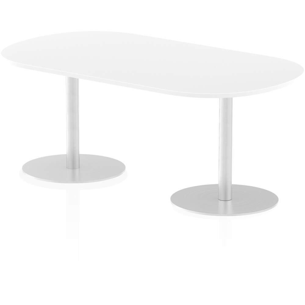 Italia 1800mm Poseur Boardroom Table White Top 725mm High Leg