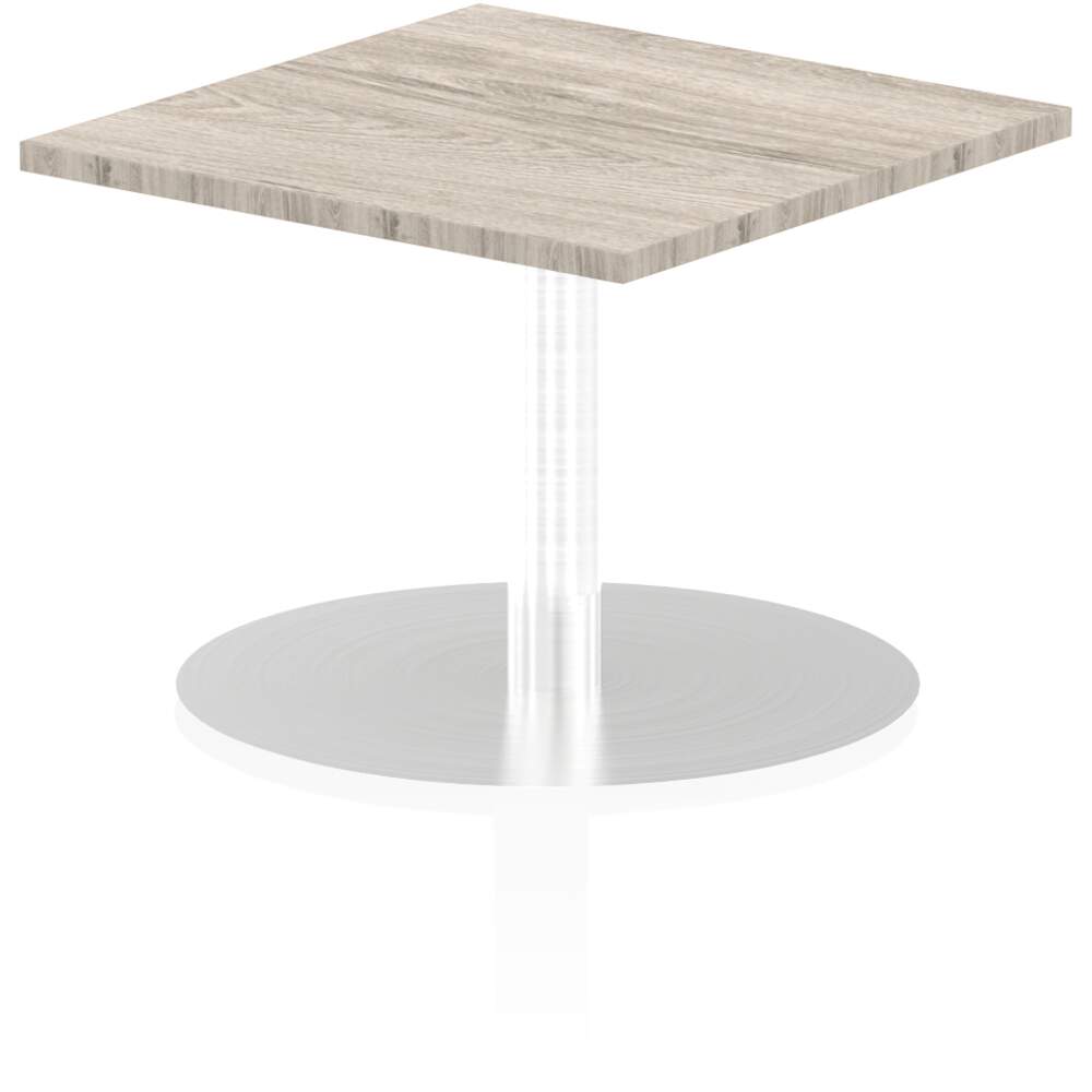 Italia 600mm Poseur Square Table Grey Oak Top 475mm High Leg