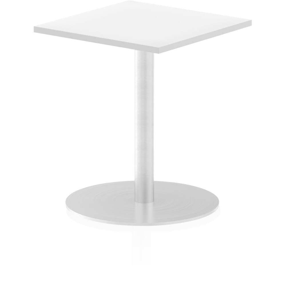 Italia 600mm Poseur Square Table White Top 725mm High Leg