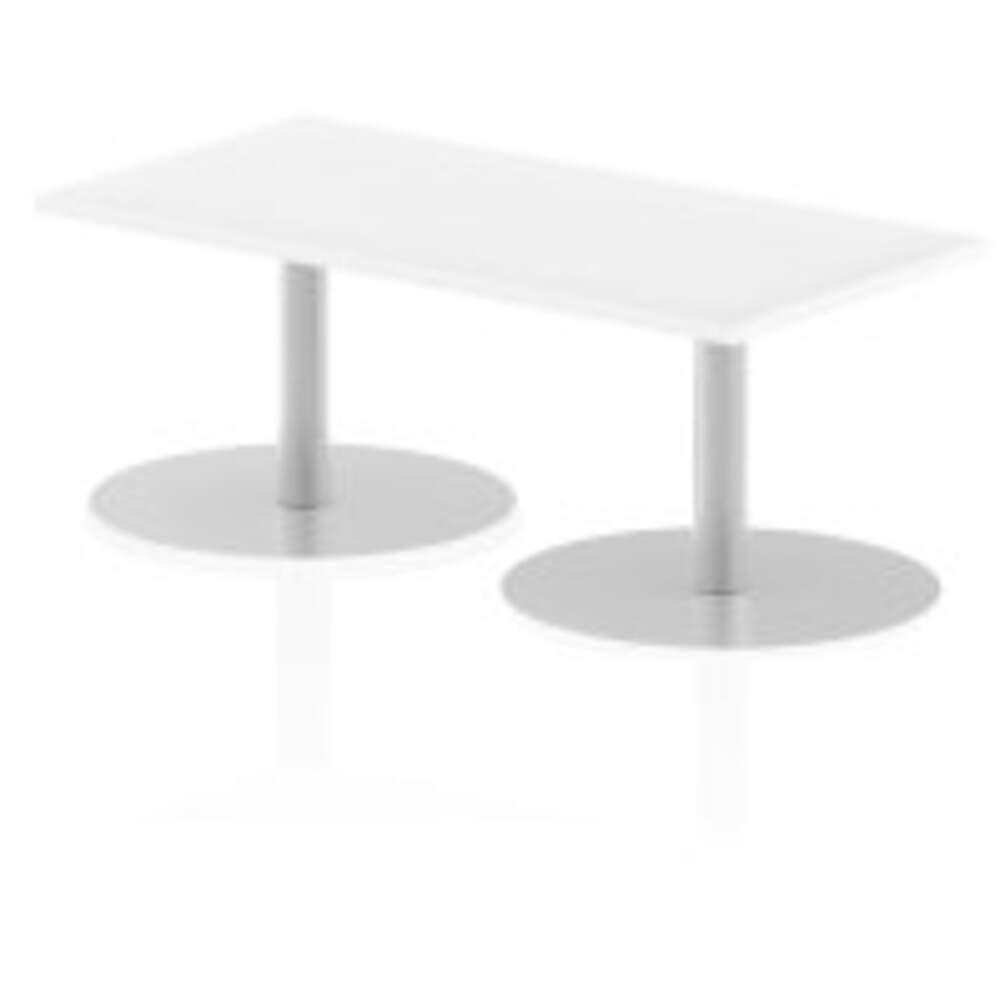 Italia 1200 x 600mm Poseur Rectangular Table White Top 475mm High Leg