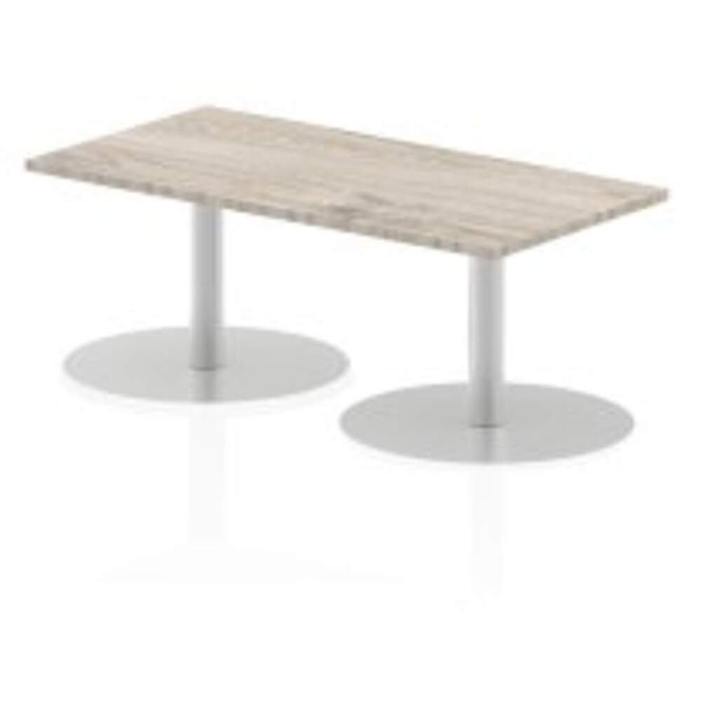 Italia 1200 x 600mm Poseur Rectangular Table Grey Oak Top 475mm High Leg