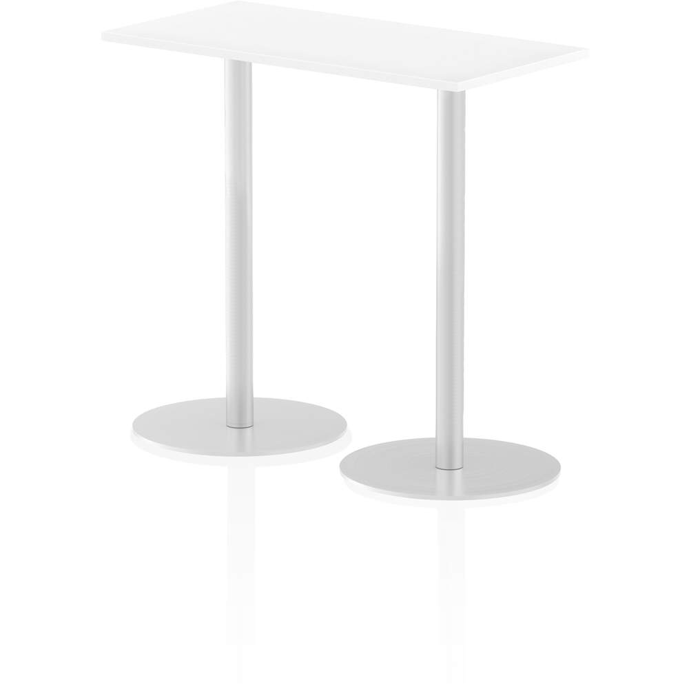 Italia 1200 x 600mm Poseur Rectangular Table White Top 1145mm High Leg